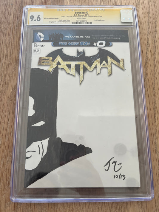 Batman #0 CGC 9.6 (Wrap around sketch and signed by Jason Masters)