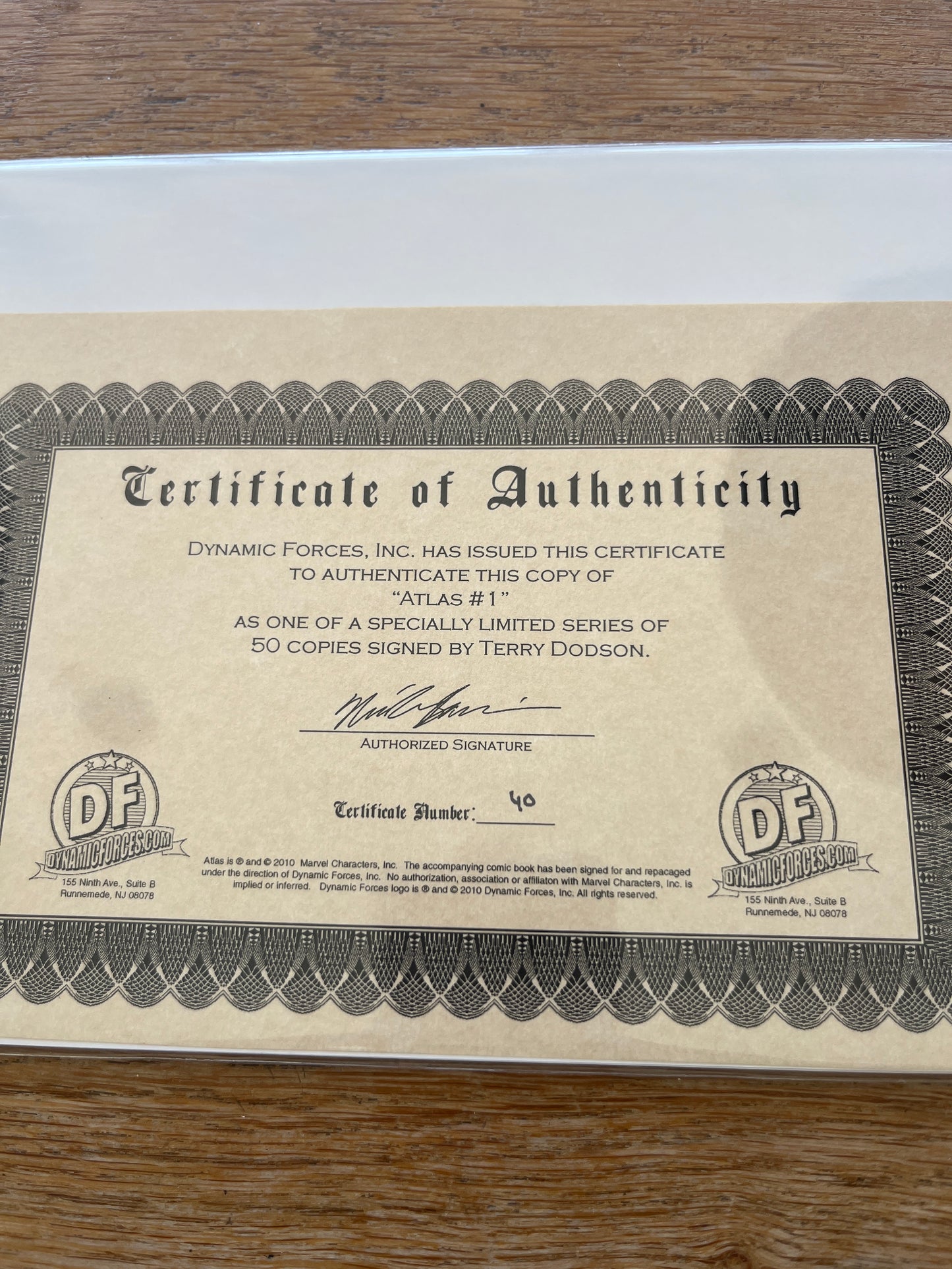 Atlas #1 signed by Terry Dodson