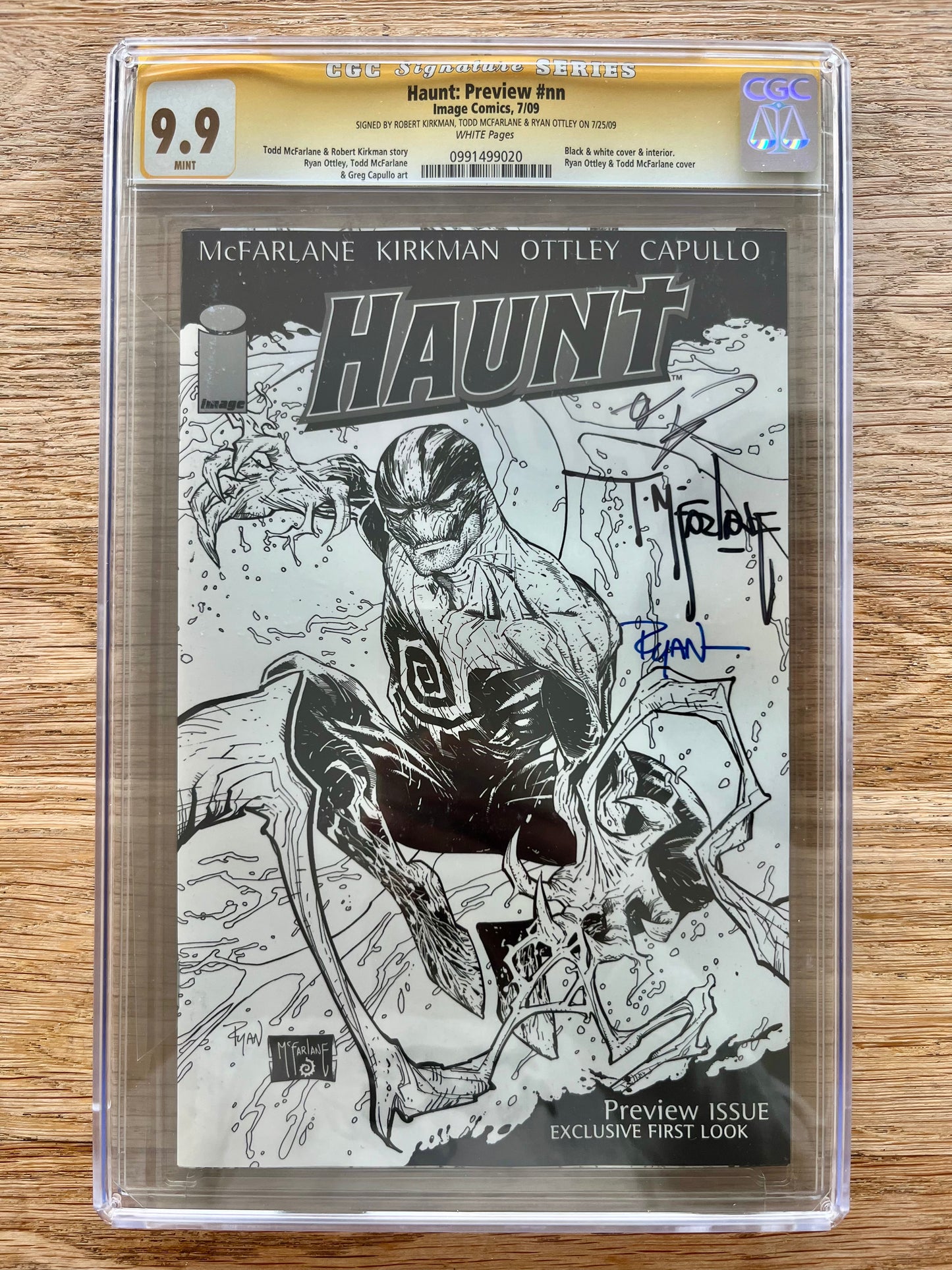 Haunt Preview CGC 9.9 (Signed by Robert Kirkman, Todd McFarlane and Ryan Ottley)