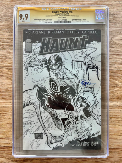 Haunt Preview CGC 9.9 (Signed by Robert Kirkman, Todd McFarlane and Ryan Ottley)