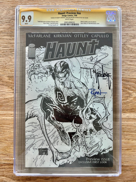 Haunt Preview CGC 9.9 (Signed by Robert Kirkman, Todd McFarlane and Ryan Ottley)