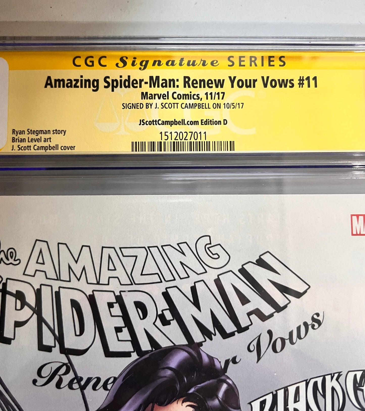 Amazing Spider-Man: Renew your Vows #11 CGC 9.8 signed by J Scott Campbell