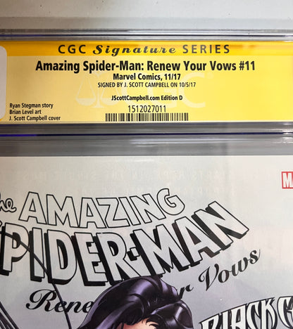 Amazing Spider-Man: Renew your Vows #11 CGC 9.8 signed by J Scott Campbell
